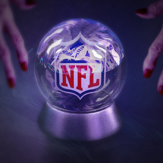 Crystal ball with nfl logo inside.